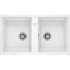 Blanco Zia 9, silgranitový drez 860x500x190 mm, 2-komorový, biela, BLA-516678