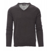 PAYPER BUSINESS MELANGE 001126-0371 / Pánsky sveter s výstrihom do V - melange ash grey XXL
