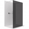 CERANO - Sprchová zástena Walk-in Onyx Duo Ľ/P - 8 mm - guľatá vzpera - chróm, grafitové sklo - 130x200 cm