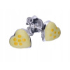 Strieborné náušnice 925 žlté srdcia 0,60 g (Strieborné náušnice 925 žlté srdcia 0,60 g)