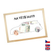 Rámček na darovanie peňazí - Auto, Nápis česky, Rámik 917 - drevo - borovica , darček na promócie