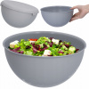 Miska s plastovým vekom na chipsy, šaláty, grilovanie, sivá misa VEĽKÁ 3L