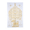 Sanu Babu Prikrývka s tlačou, biela, zlatá tlač, strom života, 205x132cm