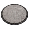Eoshop Kulatý koberec SIZAL FLOORLUX 20401 Rám stříbrný, černý (Velikost: kruh 120 cm)
