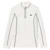 Dámske mikiny Lacoste Slim Fit Quarter-Zip Sweatshirt - white/green - Biely (L)