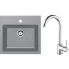 FRANKE SETT102Š tectonitový drez 560x530 mmSID 610 šedá+batéria FP 9000.031 Chróm FRA 143.0675.721