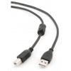 Kábel USB GEMBIRD 2.0 A-B kábel 1,8 m Premium (čierny, feritový, pozlátené kontakty)