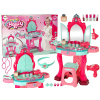 LEAN TOYS Beauty Set toaletný stolík so zrkadlom Light Sound Jewelry Pink