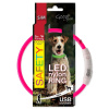 Obojok DOG FANTASY LED nylon ružový S-M 1 ks