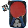 Sada na stolný tenis, 2 rakety 26cm + 3 loptičky, v púzdre