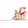MagicHome Dekorácia Vianoce Woodeco Santa v saniach 19x15 cm