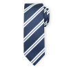 Pánska kravata z mikrovlákna v námorníckej farbe s bielymi pruhmi 17341