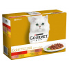 Konzervy GOURMET GOLD - hovädzie / morka a kačica / kura s pečeňou / losos a kura v šťave 12x85g