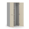 Kancelárska šatníková skriňa PRIMO GRAY, 3 police, šatníková tyč, 800 x 500 x 1781 mm, sivá/breza
