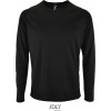SOL´S SPORTY LSL / Pánske športové tričko s dlhým rukávom - black XXL