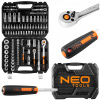 NEO TOOLS Nástrčné Kľúče 94 Prvky 1/4, 1/2 CrV Sada Náradia Kufrík