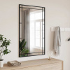 zahrada-XL Nástenné zrkadlo čierne 60x100 cm obdĺžnikové železné 358631