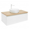 Swiss aqua technologies Koupelnová skříňka s krycí deskou SAT B-WAY 99x30x45 cm bílá lesk BWAY100WDOAKU2B