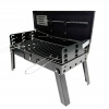 GRIL NA GRIL TURISTICKÝ SKLADACÍ PRENOSNÝ KUFRE CAMPING BBQ1009 (Mini prenosný skladací kempingový gril na drevené uhlie s kufrom)