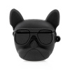 AppleMix Puzdro / obal pre Apple Airpods - buldog - silikónové - čierne