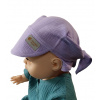 Mušelínová šatka so šiltom Monkey Mum® - Fialka M