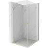 Mexen Lunar-B Duo, výklopný sprchový kút 75 x 75 cm, 8mm číre sklo, zlatý matný profil, 832-075L-075P-55-00
