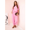 Kesi Włoski Komplet z viskózy blúzka + nohavice Farba: Svetloružová, Rozmer: universal Kód produktu: ART5920