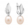 Náušnice Maeve s pravou růžovou perlou GRP19481EP
