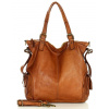MARCO MAZZINI Kožená shopper kabelka | camel v145b