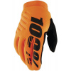 100% BRISKER Youth Gloves Fluo Orange/Black - M