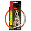 Obojok DOG FANTASY LED nylon oranžový S-M 1 ks