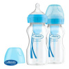 DR.BROWN'S Fľaša antikolik Options+ široké hrdlo 2x270 ml plast modrá