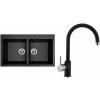 Set Sinks (dřez Amanda 860 DUO Metalblack 74 + baterie Vitalia Metalblack 74) AM860D74VIGR74