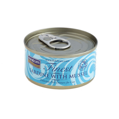 FISH4CATS Konzerva pro kočky Finest sardinka s mušlemi 70 g