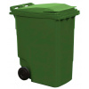 Popolnica s kolieskami, plastová, objem 360 l, zelená