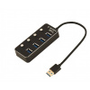 GEMBIRD hub, 4-port USB 3.1 (Gen 1) hub s vypínači UHB-U3P4P-01 Gembird