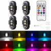 Bezdrôtová LED Stroboskopická Lampa, Silná, 8 farieb, USB 4 kusy S Diaľkovým Ovládaním