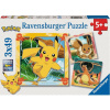 Ravensburger Puzzle Pokémon 3x49 - Charizard, Pikachu, Eevee