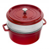 Staub Liatinový hrniec s pokrievkou as naparovacou vložkou Cocotte, Ø 24 cm / 3,8 l, cherry 1010576