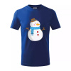 Snehuliak so šálom - Tričko detské bavlnené - 146 cm/10 rokov ( Kráľovská modrá )