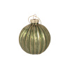 VIANOČNÁ GUĽA sklo, závesná, prúžky Marlis 6/15cm ZELENO-ZLATÁ