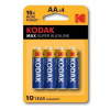 Kodak - Max Alkaline Battery AA Lr6 Blister * 4