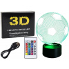 mamido Bezdrôtová lampa LED Futbalová lopta 3D s diaľkovým ovládaním