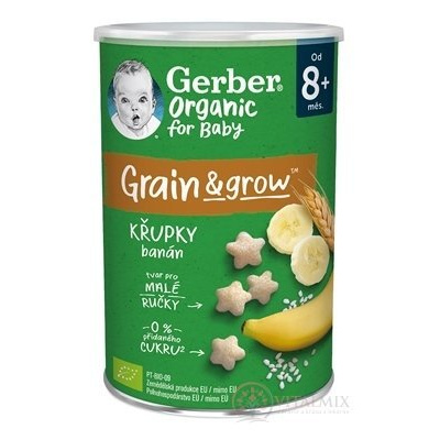 Gerber Organic CHRUMKY Ryžovo-pšeničné s banánom (od ukonč. 8. mesiaca) 35 g