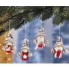 Vianočné ozdoby Zimná rodina, sada 4 ks