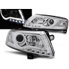 Audi A6 04-08 - predné chrom svetlá s LED svietením TUBE LIGHTS