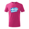 Grécko vlajka - Tričko detské bavlnené - 158 cm/12 rokov ( Malinová )