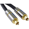 PremiumCord Optický audio kábel Toslink, OD:7 mm, Gold-metal design + Nylon 3 m kjtos7-3