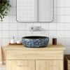 zahrada-XL Umývadlo na dosku čierno-modré okrúhle Φ41x14 cm keramické 155065