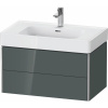 DURAVIT XSquare závesná skrinka pod umývadlo, 2 zásuvky, 784 x 470 x 397 mm, Dolomiti šedá vysoký lesk, XS4399038380000